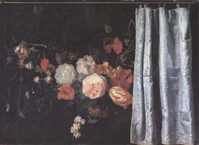 SPELT, Adrian van der Flower Still Life with Curtain (mk14) Sweden oil painting art
